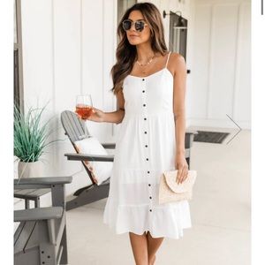 Pink Lily Sweet Nothing Midi Dress - Bone